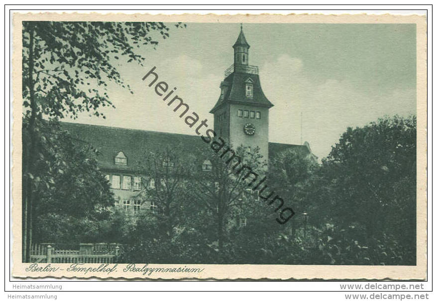 Berlin-Tempelhof - Gymnasium 30er Jahre - Verlag Eberbeck Berlin - Tempelhof