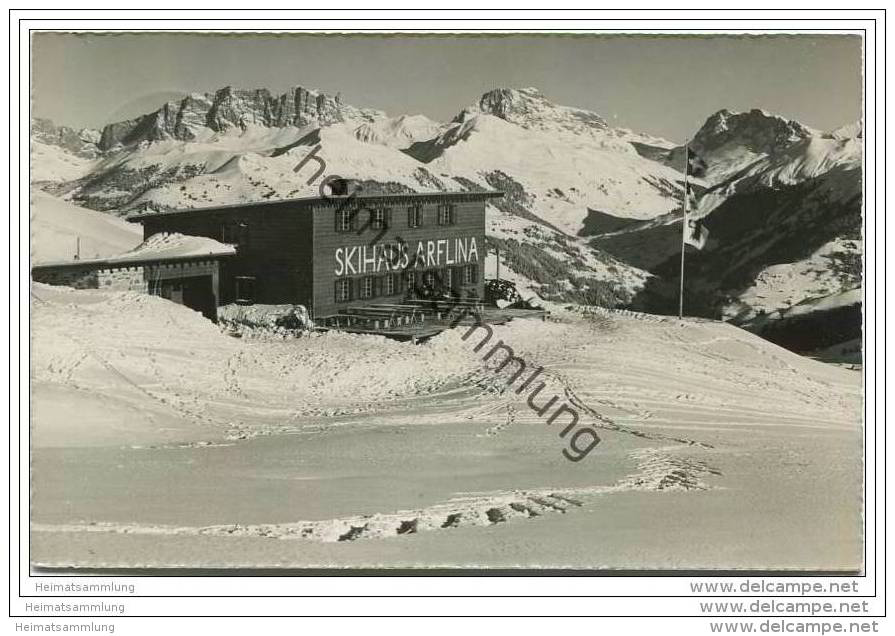 Parsenn - Fiederis - Jenaz - Skihaus Arflina - Foto-AK - Jenaz