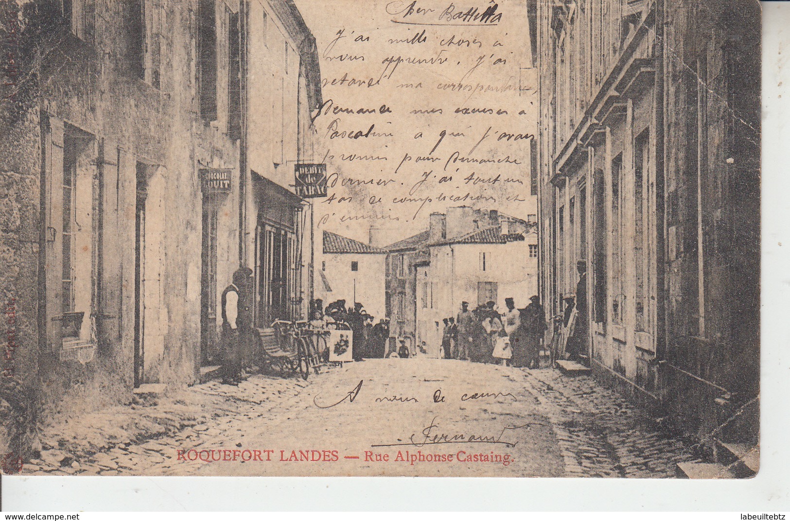 LANDES - ROQUEFORT - Lot De 3 Cartes - Rue Thiers Gambetta & Alphonse Castaing  PRIX FIXE - Roquefort