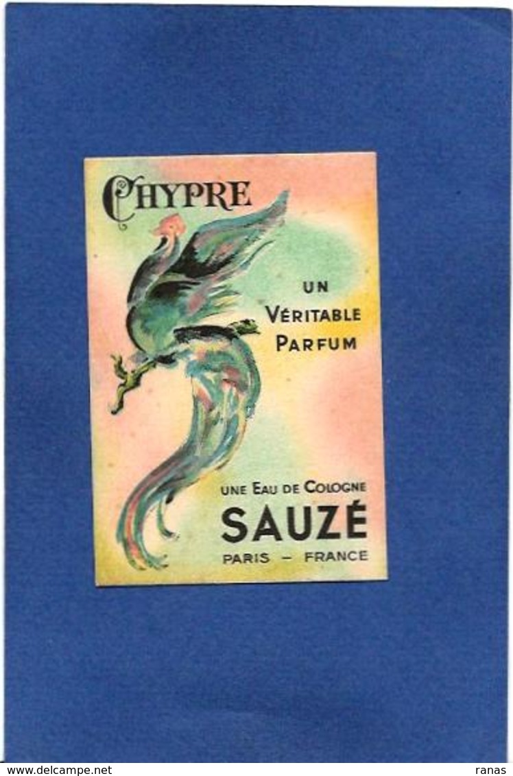 Carte Parfumée Parfum Sauzé 8,2 X 5,6 Publicité Publicitaire Sucy En Brie - Vintage (until 1960)