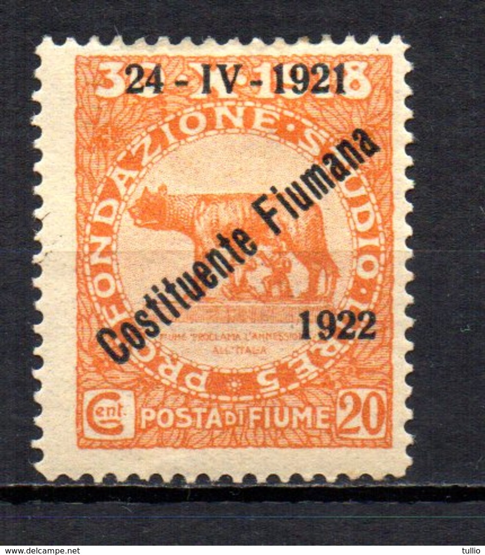 ITALIA FIUME 0CC 1921/2 MINT MH At - Fiume