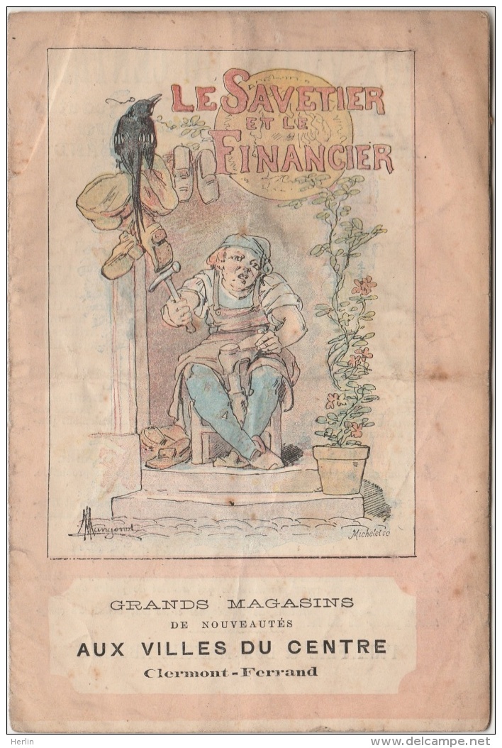 CV - CLERMONT-FD - Grands Magasins Aux Villes Du Centre - La Fontaine "Le Savetier Et Le Financier" - Publicités