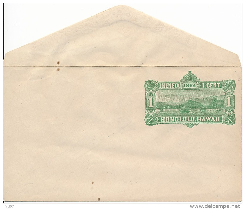 Honolulu, Hawaii  - Enveloppe 1 Cent 1884 Neuve - Port, Voiliers - Hawaii