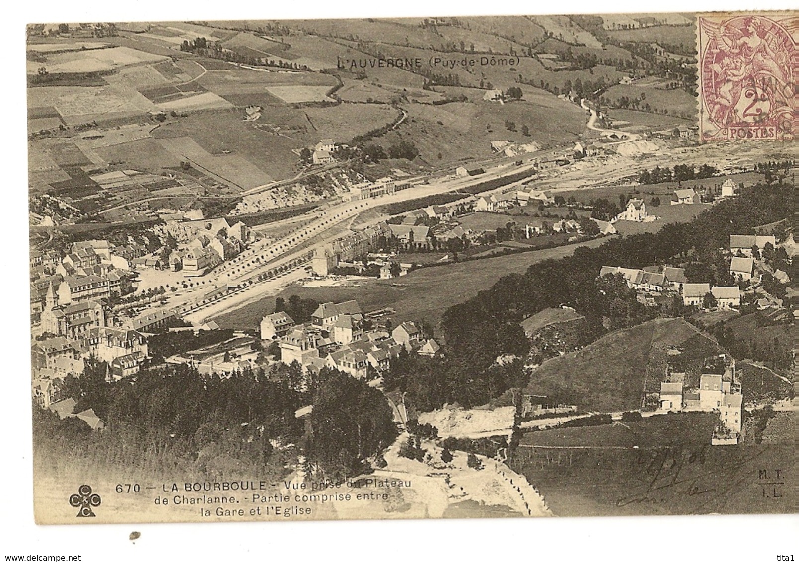 63-15-  La Bourboule - Vue Prise Du Plateau Se Charianne - Partie Comprise Entre La Gare Et L' Eglise - La Bourboule