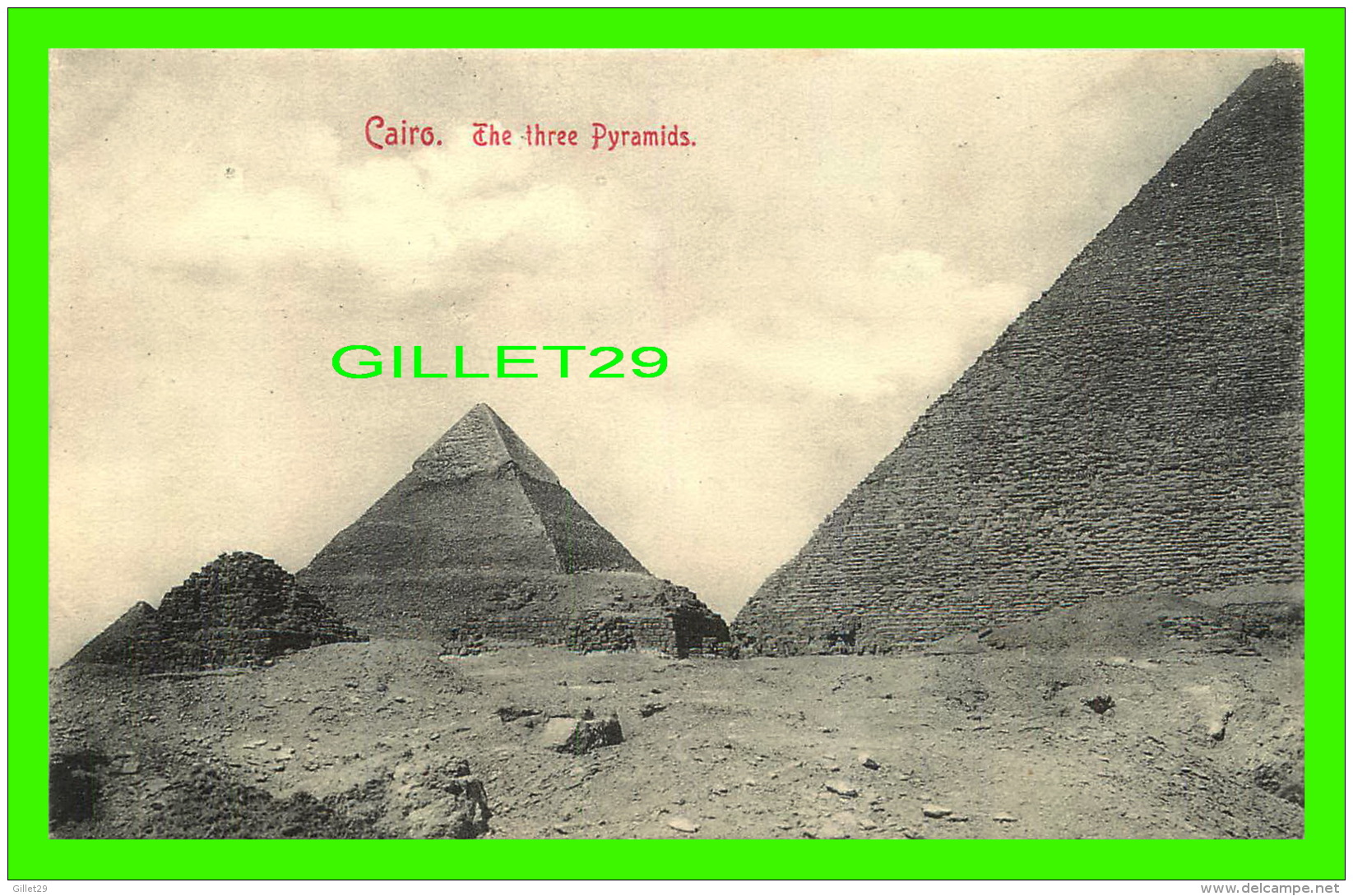 CAIRO, EGYPTE - THE THREE PYRAMIDS - 3/4 BACK - PAPETERIE AU CARTOSPORT - - Cairo