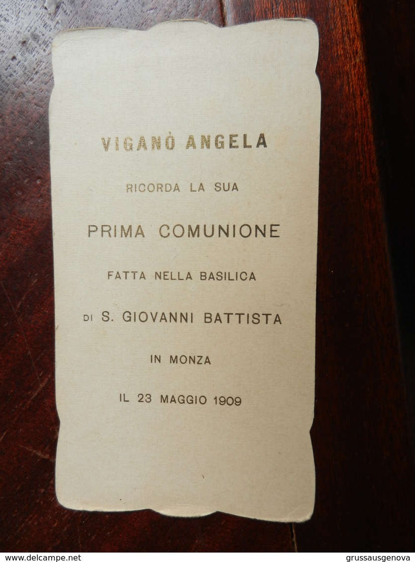 18843) SANTINO RICORDO MONZA PRIMA COMUNIONE 1909 - Santini