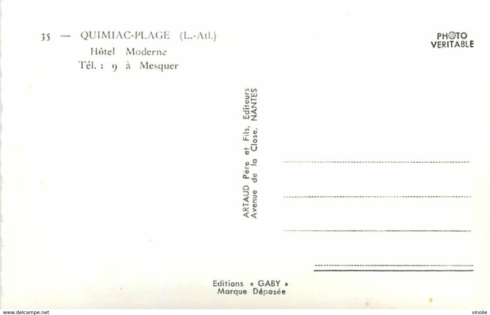 D-18-1812 : QUIMIAC-PLAGE. HOTEL MODERNE - Mesquer Quimiac
