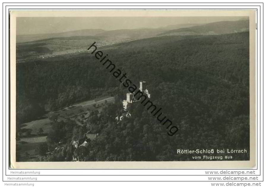 Röttler-Schloss Bei Lörrach - Fliegeraufnahme - Foto-AK - Lörrach