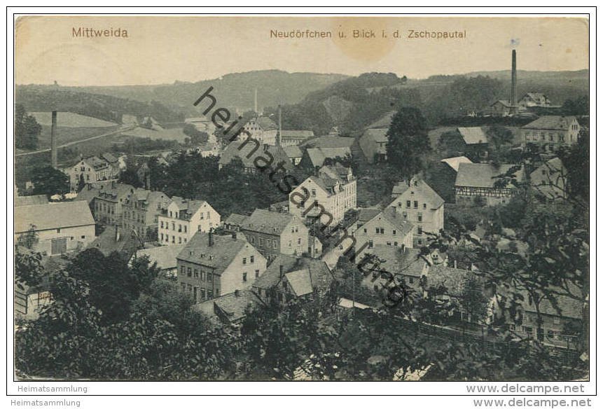 Mittweida - Neudörfchen Und Blick In Das Zschopautal - Verlag Reinicke &amp; Rubin Dresden Gel. 1933 - Mittweida