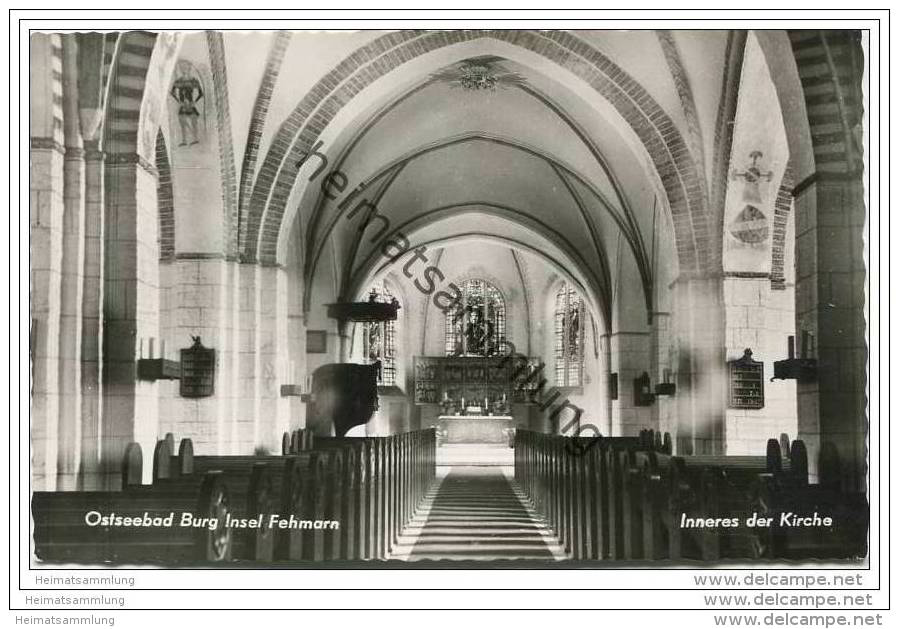 Ostseebad Burg - Insel Fehmarn - Inneres Der Kirche - Foto-AK - Fehmarn