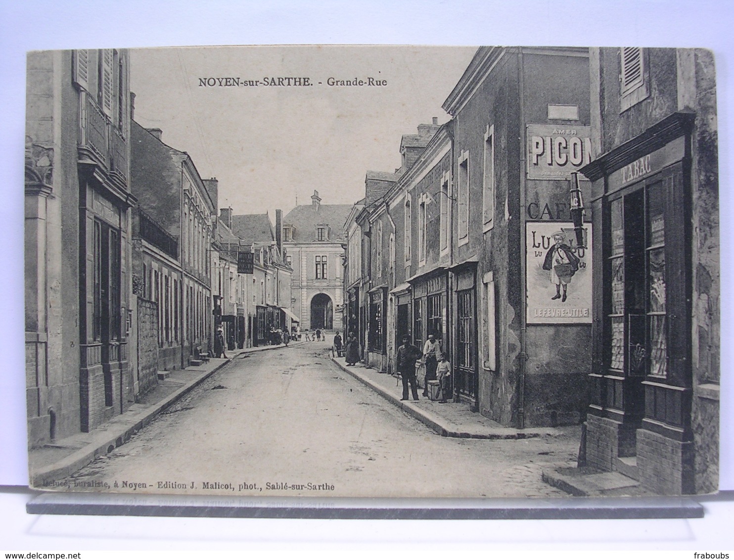 72 - NOYEN - GRANDE RUE - ANIMEE - COMMERCES - TABAC - PUBLICITES LU (LEFEVRE-UTILE) / PICON - TRES BEL ETAT - Autres & Non Classés