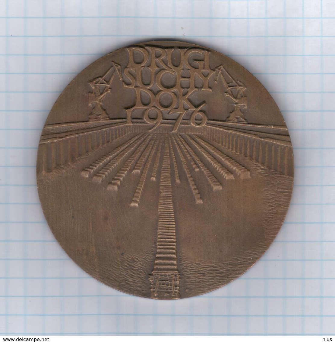 Poland Polska 1976 Stocznia Im. Komuny Paryskiej W Gdyni, Drugi Suchy Dok, Gdynia, Medal Medaille, 7 Cm - Other & Unclassified