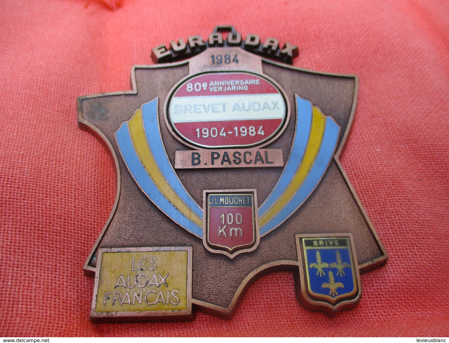 Médaille De Sport/Cyclisme/ EURAUDAX/100 KM/ 80 éme Anniversaire/ BRIVE/Les Audax Français/1984    SPO289 - Radsport