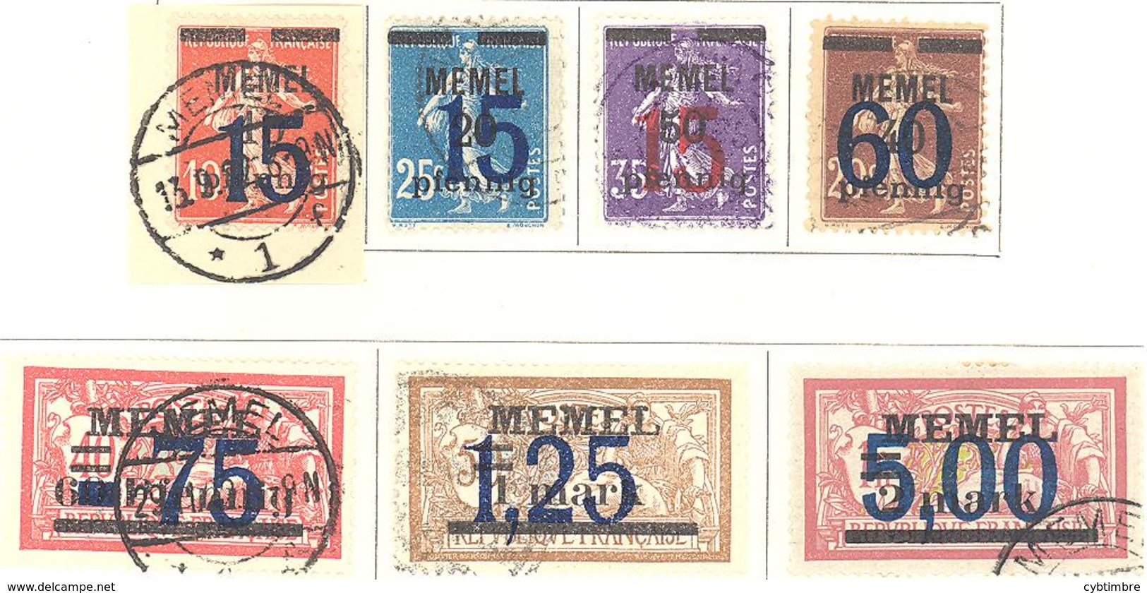 Memel: Yvert N° 38/44° - Used Stamps