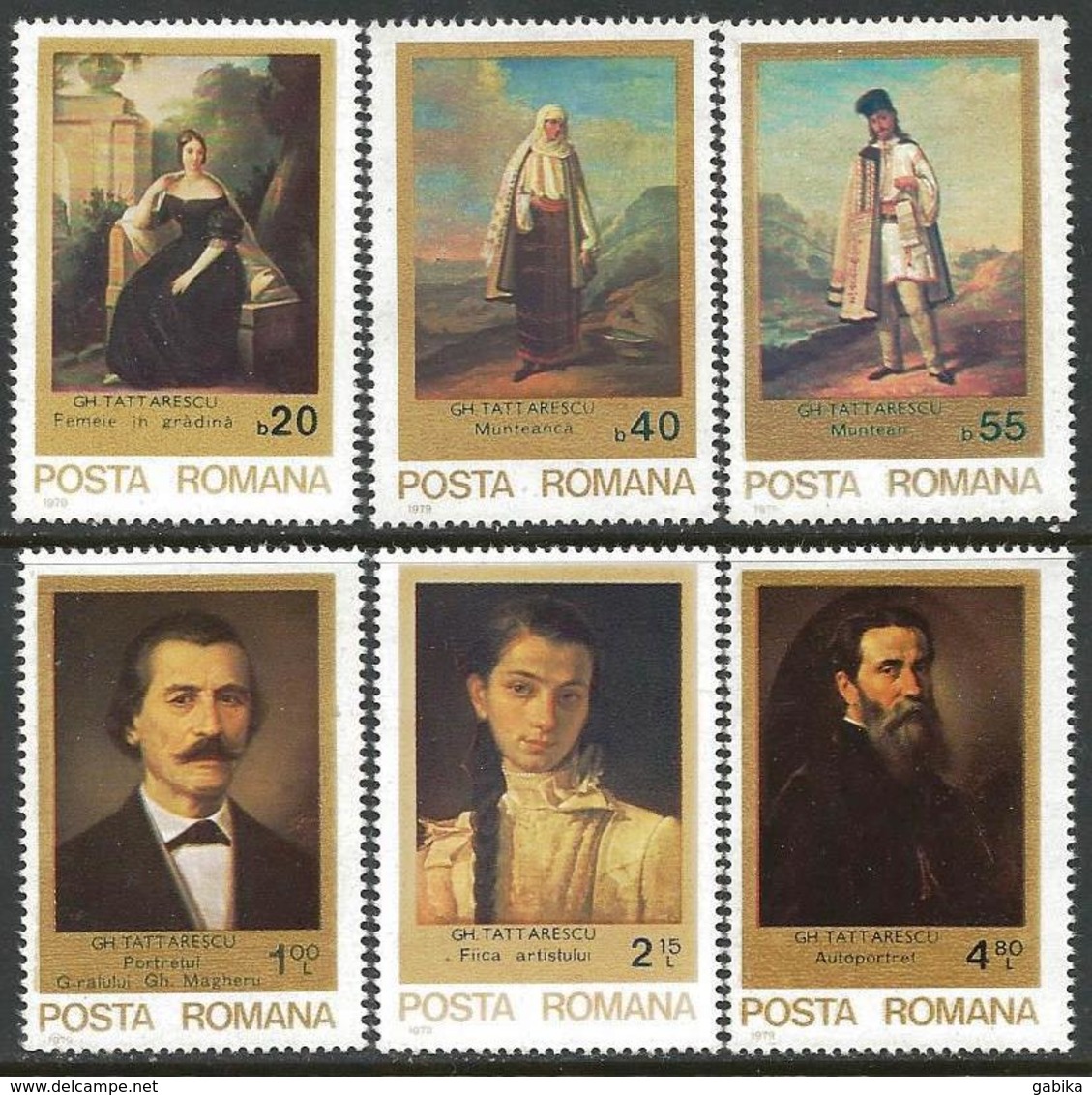 Romania 1979 Scott 2838-2843 MNH Tattarescu Painting - Neufs