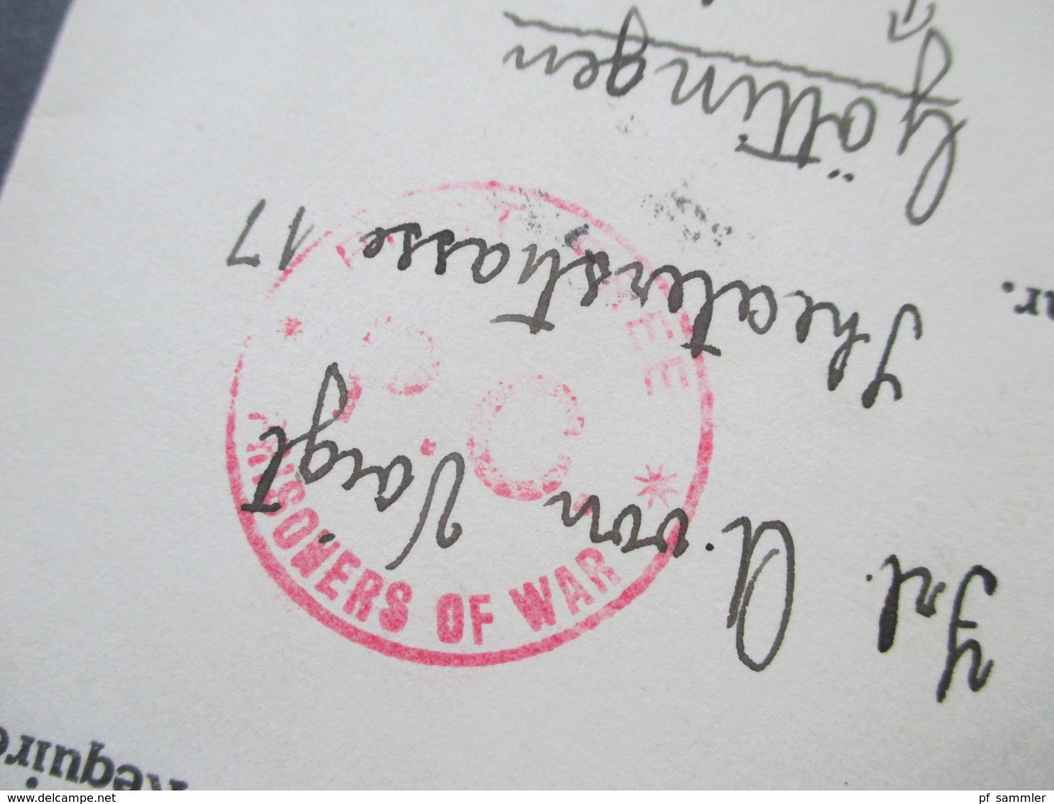 DR 1916 POW Prisoners Of War Letter Censorship Stamp Passed By Commandant Ahmednagar. Indien!! Sehr Selten Angeboten RRR - 1911-35 Koning George V