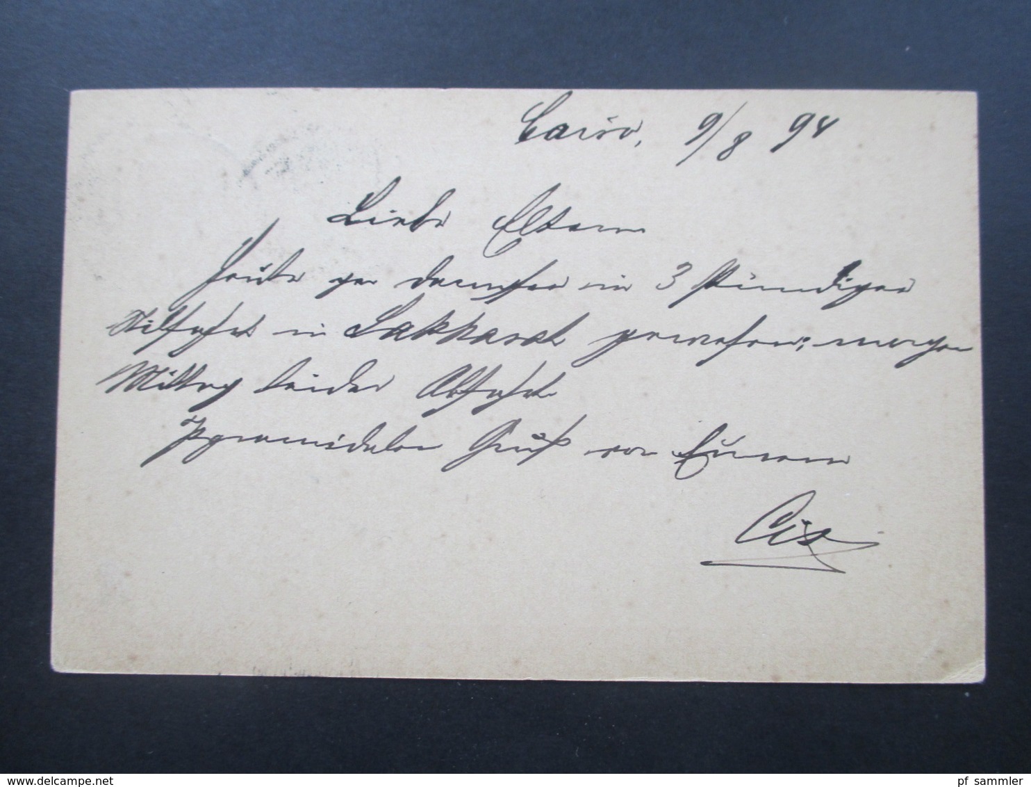 Ägypten 1894 Ganzsache Mit Klarem Stempel Caire Nach Leipzig Gesendet Mit Ankunftsstempel - 1866-1914 Khedivate Of Egypt