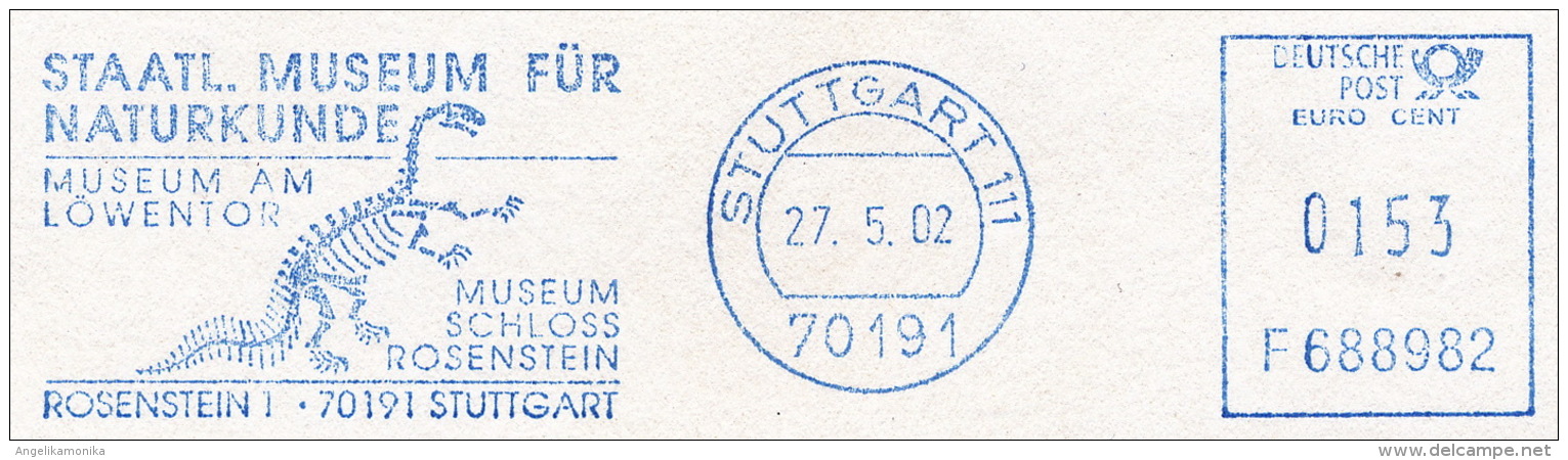 Freistempel 7703 Museum Schloss Skelett Dinosaurier - Franking Machines (EMA)