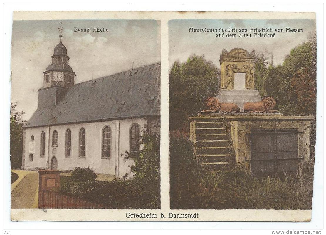 CPA GRIESHEIM B. DARMSTADT, EVANG. KIRCHE, MAUSOLEUM DES PRINZEN FRIEDRICH VON HESSEN AUF DEM ALTEN FRIEDHOF, ALLEMAGNE - Griesheim