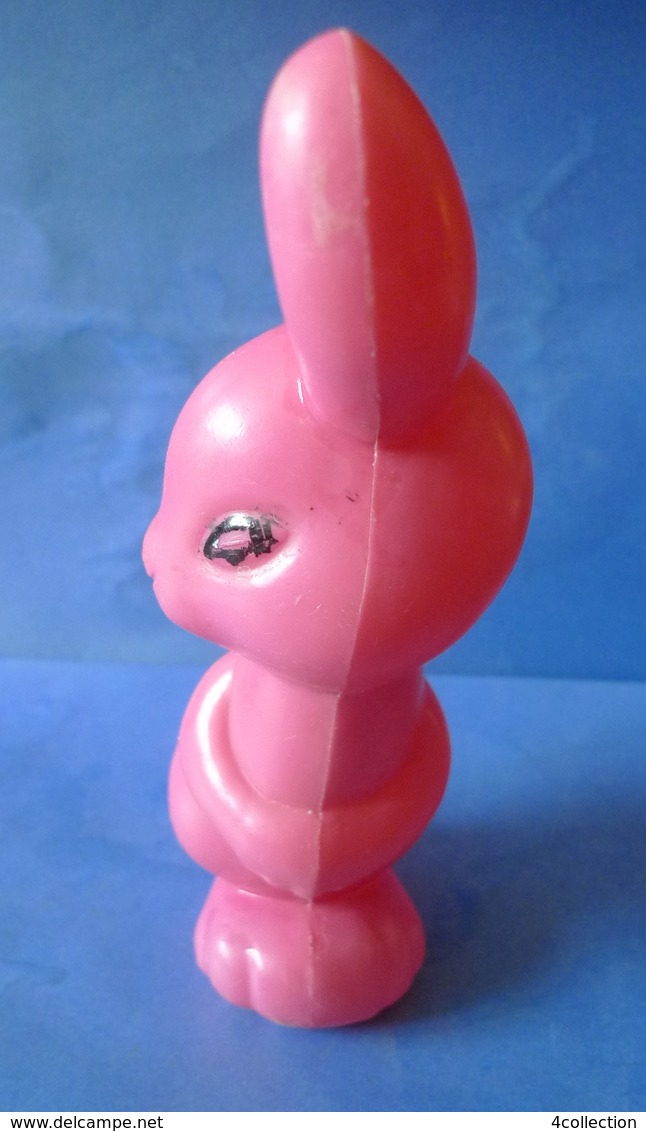 VTG Vintage USSR Soviet Plastic Toy Pink Rabbit Hare Soviet Union Toys Marked RHK - Otros & Sin Clasificación