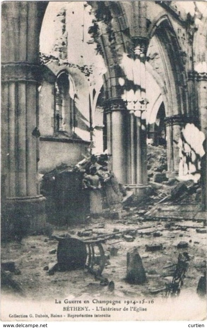 BETHENY . 51 . Interieur De L'église Apres La Guerre .1915 - Bétheny