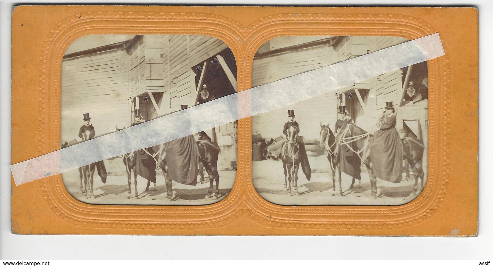 PHOTO STEREO Circa 1860 1865 LES CAVALIERS /FREE SHIPPING REGISTERED - Stereoscopio