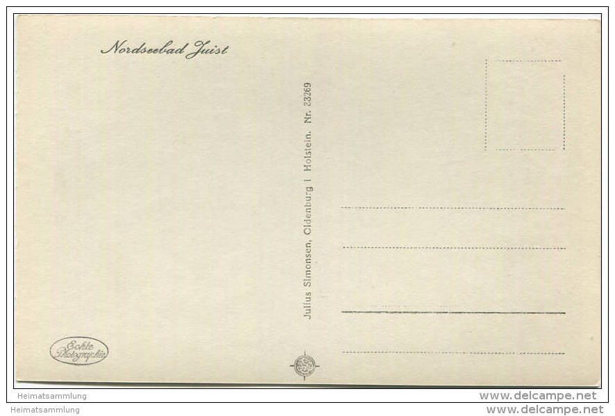 Juist - Sonnenuntergang - Foto-AK 20er Jahre - Verlag Julius Simonsen Oldenburg - Juist