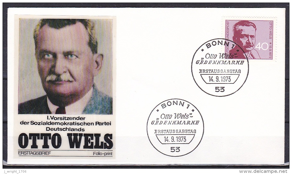 FRG/1973 - Otto Wels - 40 Pf - FDC - Other & Unclassified