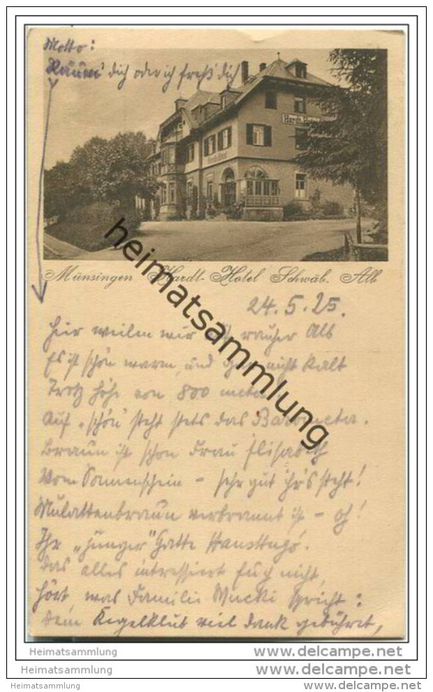 Münsingen - Hardt-Hotel - Beschrieben 1925 - Münsingen