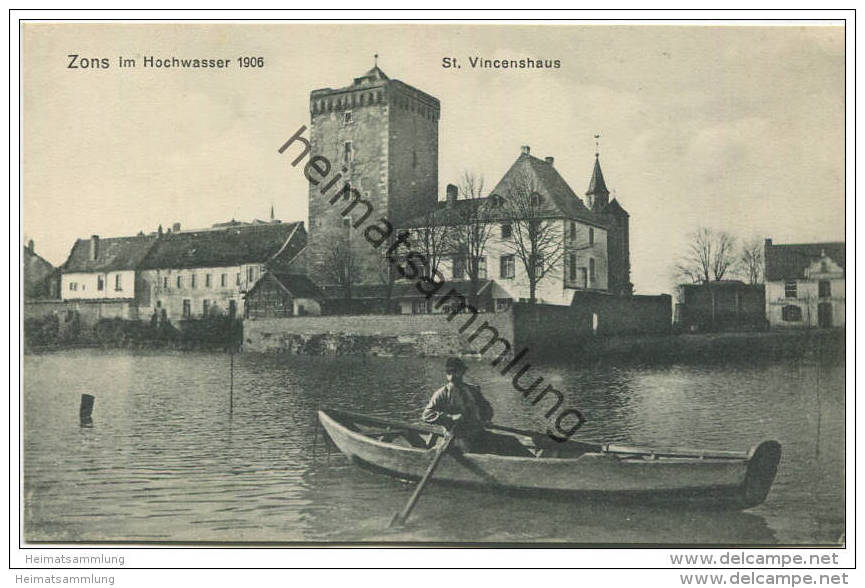 Zons Im Hochwasser 1906 - St. Vincenshaus - Verlag Peter Norff Zons - Dormagen