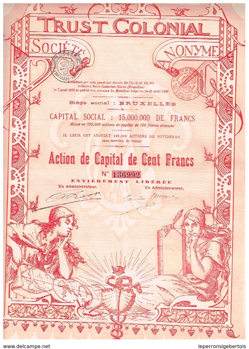 Action Ancienne - Trust Colonial -Action De Capital - Titre De 1899 -N° 136992 - Banque & Assurance