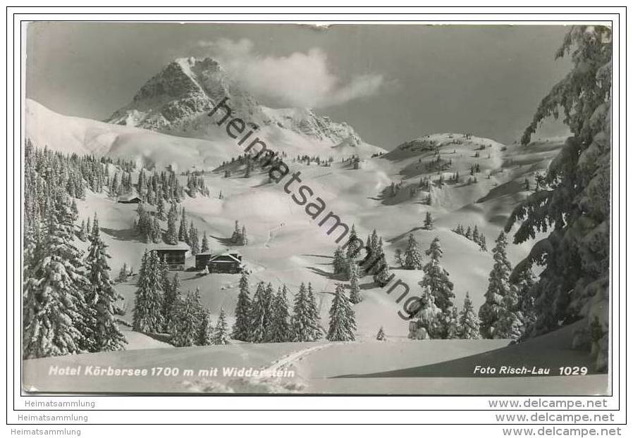 Hotel Körbersee Mit Widderstein - Foto-AK - Schröcken