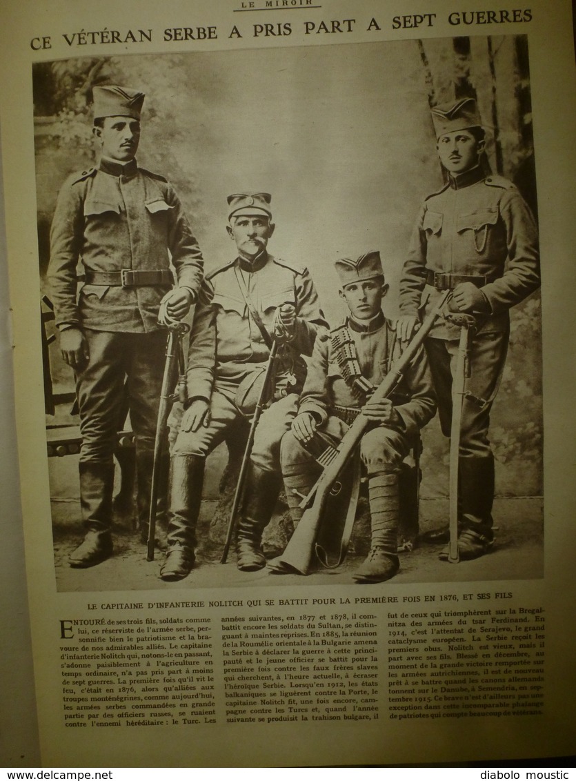 1915 LE MIROIR:Sept Guerres Pour Ce Vétéran Serbe;Salonique;Venise Et Fresque DeTiepolo;Franco-Anglais Au Cameroun;etc - Französisch