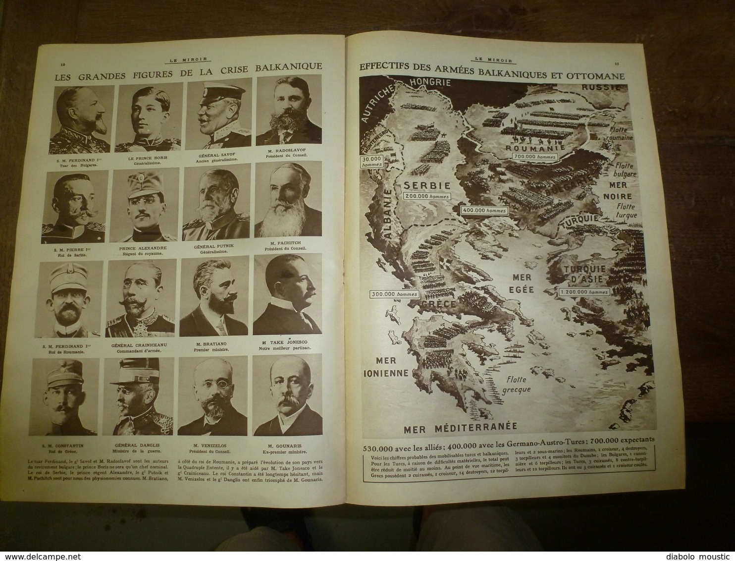 1915 LE MIROIR:Elisabeth Sur Front Belge;Grandes Figures De La Crise Balkanique;Battage Du Blé;Château De Soupir; Etc - Francese