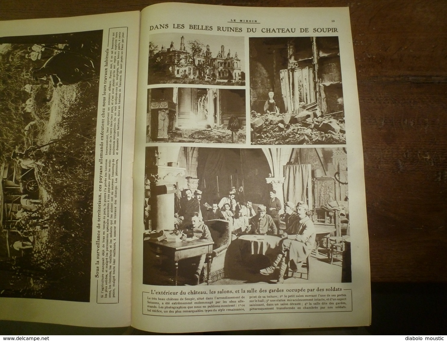 1915 LE MIROIR:Elisabeth sur front belge;Grandes figures de la crise balkanique;Battage du blé;Château de Soupir; etc