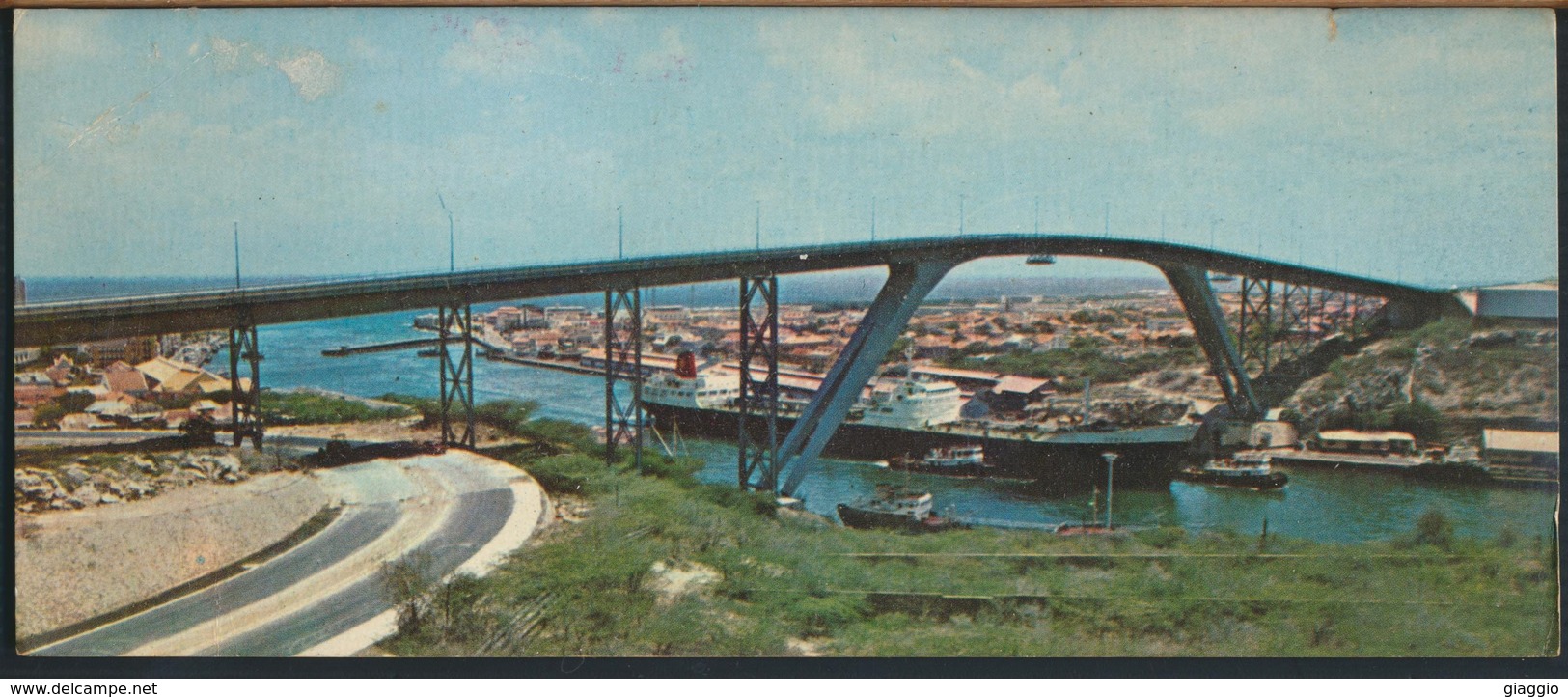 °°° GF568 - CURACAO NETHERLANDS ANTILLES - NEW BRIDGE OF WILLEMSTAD - 1975 With Stamps °°° - Curaçao