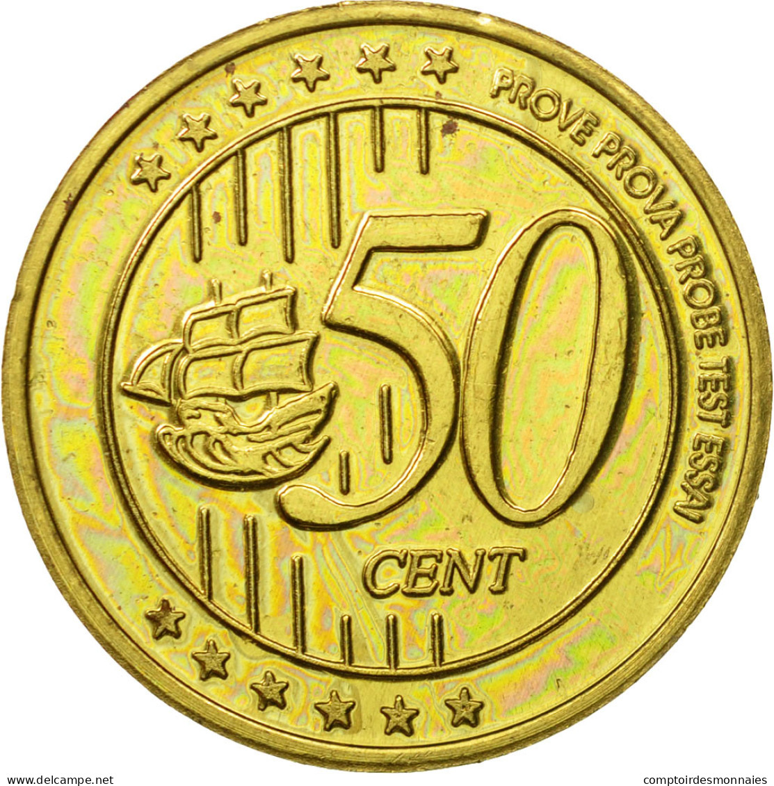 Espagne, Medal, Essai 50 Cents, 2004, SPL, Laiton - Autres & Non Classés