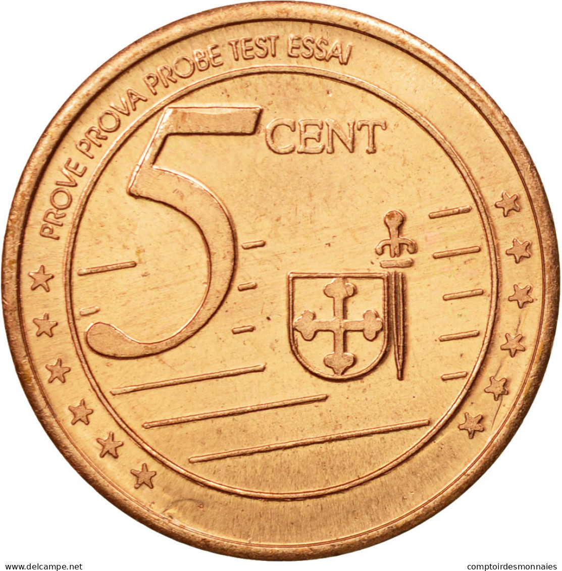 Espagne, Medal, Essai 5 Cents, 2004, SPL, Cuivre - Autres & Non Classés