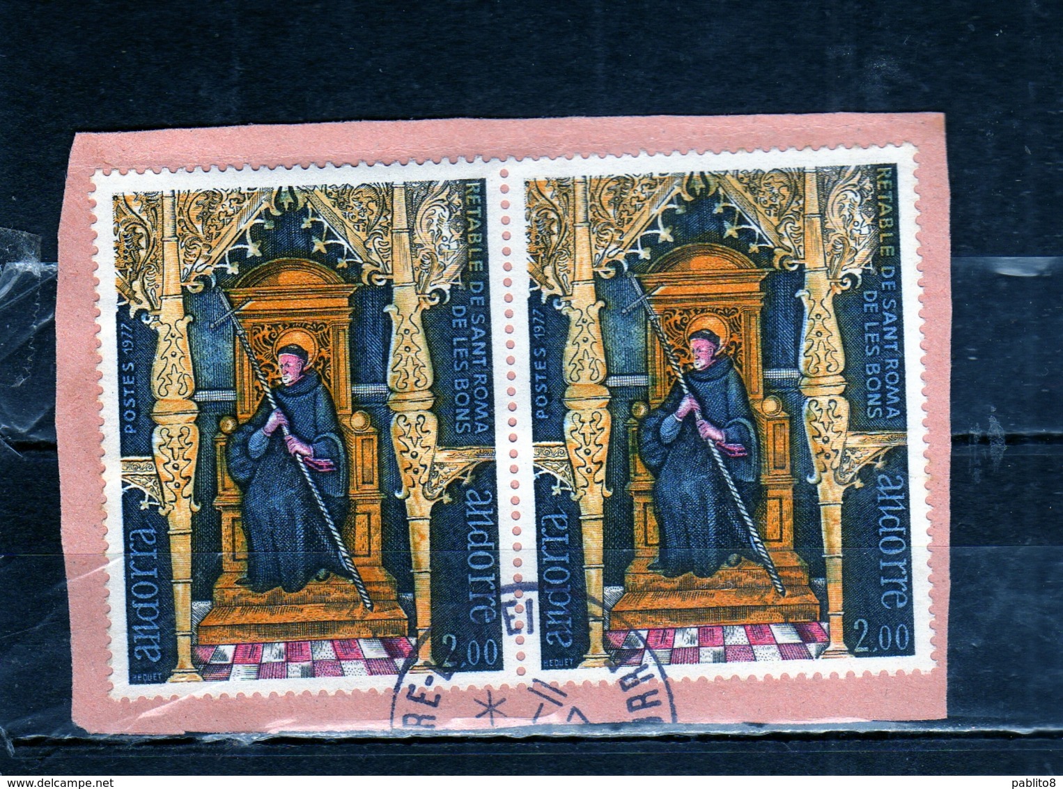 VALLEES D'ANDORRE Français FRENCH ANDORRA FRANCE FRANCESE 1977 ST. ROMANUS CAESAREA ROMA LES BONS 2f USATO USED OBLITERE - Used Stamps