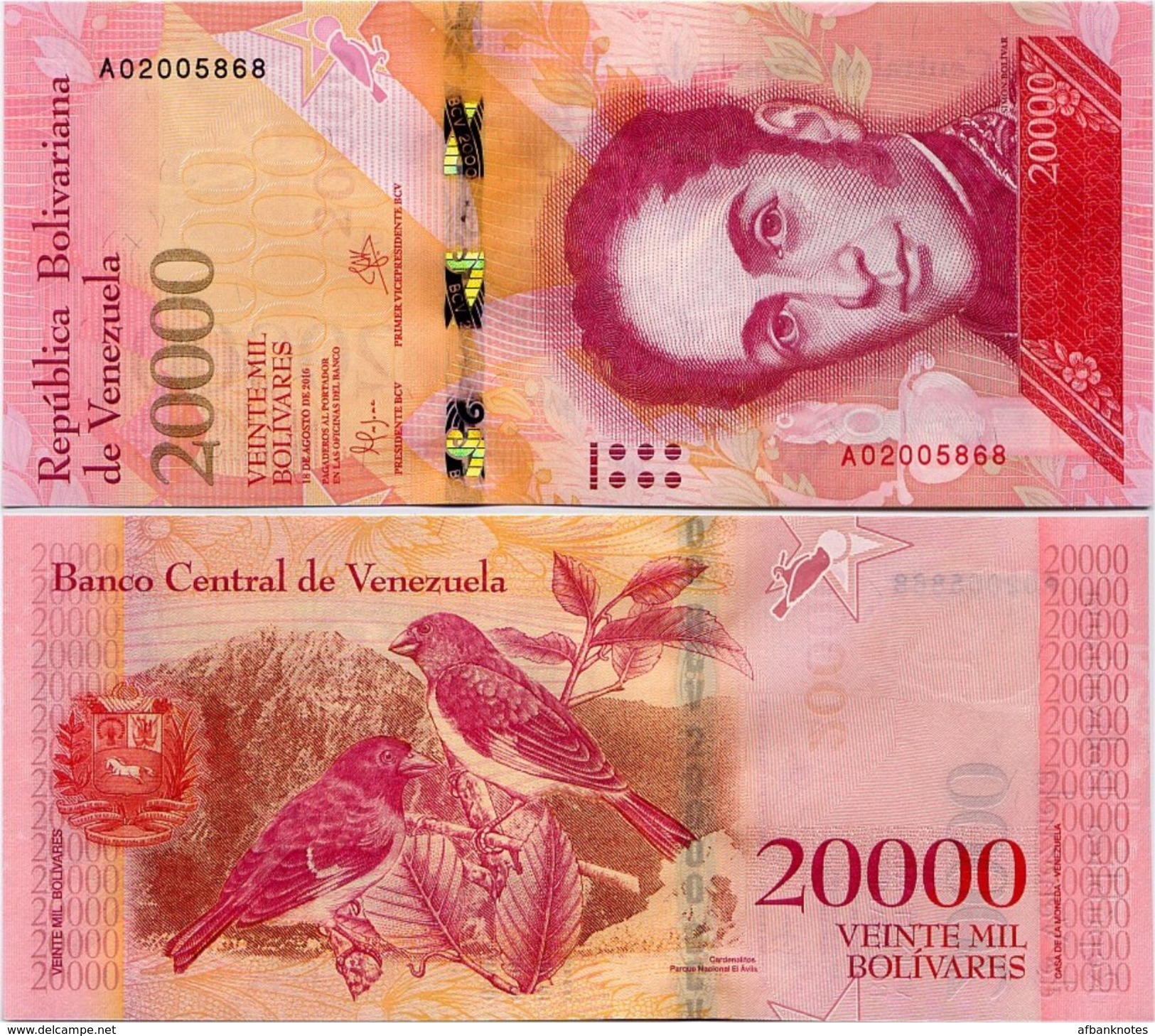 VENEZUELA       20,000 Bolívares       P-99a       18.8.2016       UNC  [ 20000 ] - Venezuela