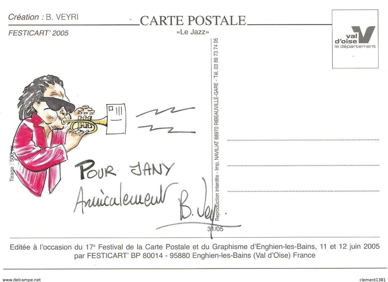 Illustrateur Bernard Veyri Caricature Et Dedicace Miles Davis Jazz Festival De La Carte Postale Enghien Les Bains 2005 - Veyri, Bernard