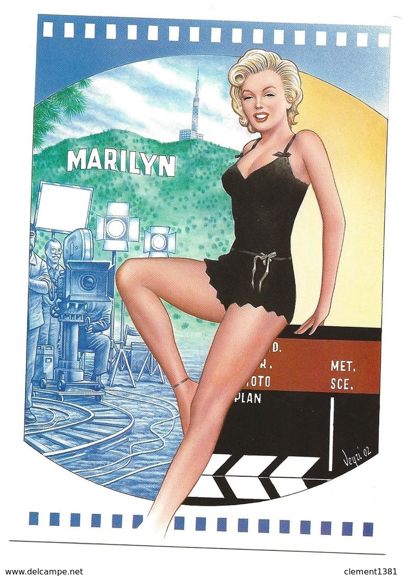 Illustrateur Bernard Veyri Caricature Et Dedicace Marilyn Monroe Et Hollywood Cinema - Veyri, Bernard