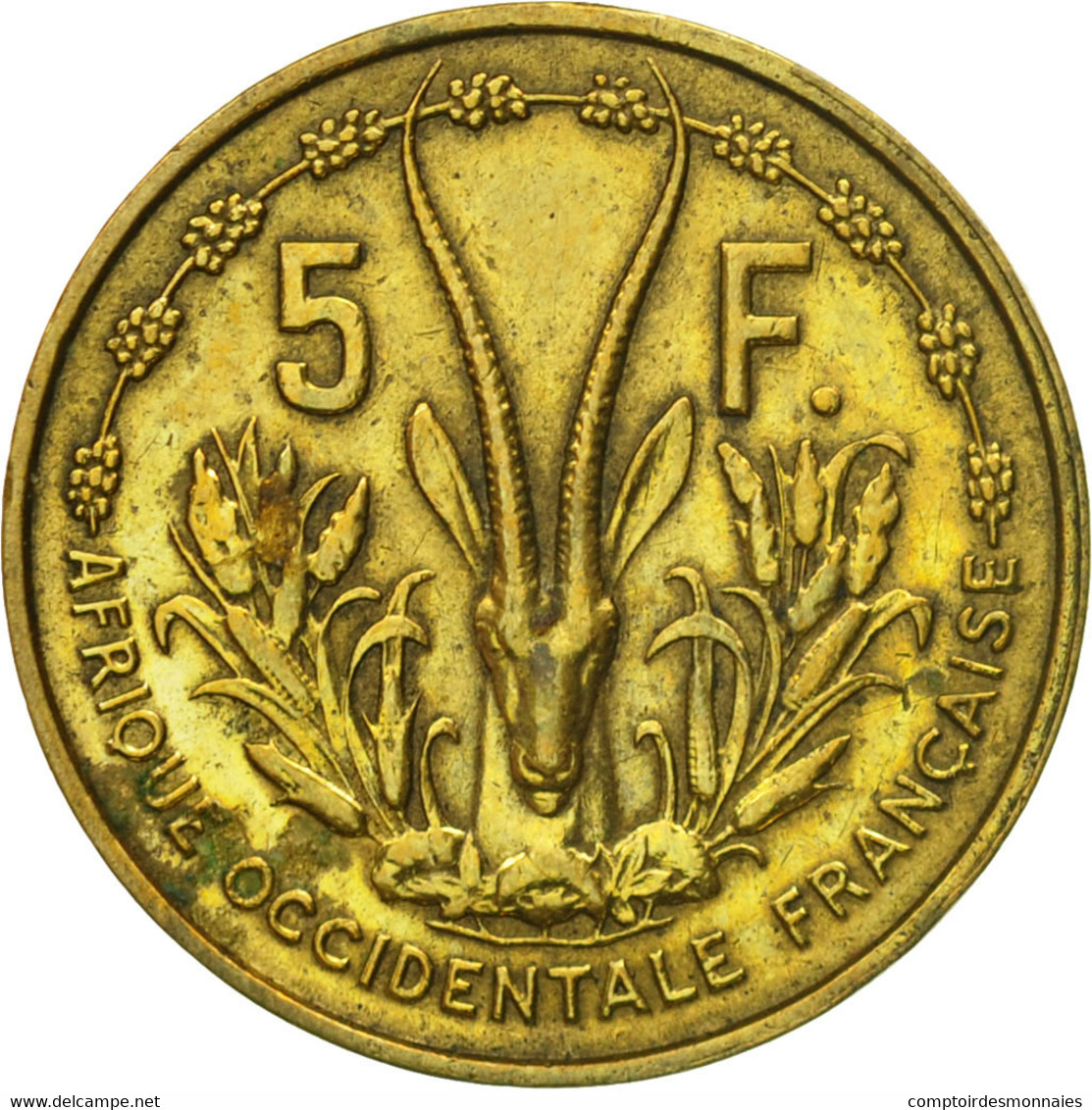 Monnaie, French West Africa, 5 Francs, 1956, Paris, TTB, Aluminum-Bronze, KM:5 - Côte-d'Ivoire