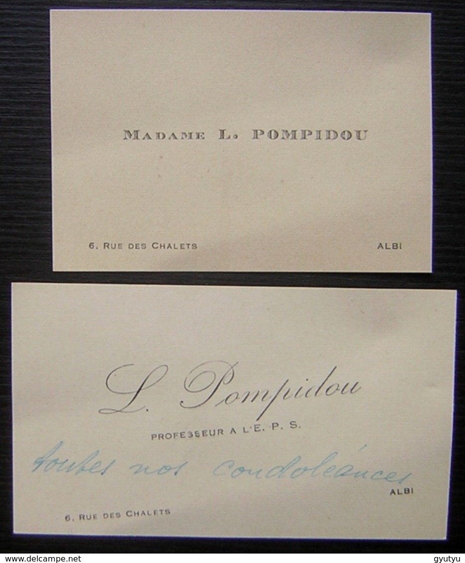 Léon Pompidou (père Du Président Georges Pompidou) Carte De Condoléances écrite Et Signée De Sa Main à Albi - Autres & Non Classés