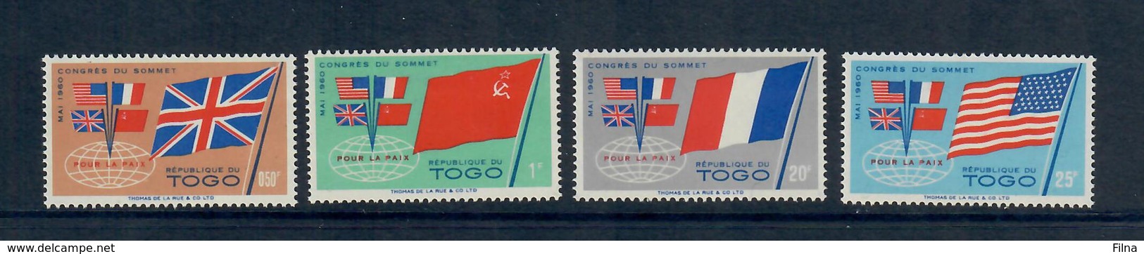 TOGO 1960 - SUMMIT PARIGI  - SERIE COMPLETA  - MH* - Togo (1960-...)