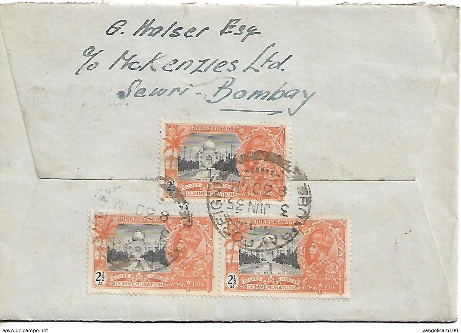 INDIA 1935 Cover Sent To Zurich,5 Stamps COVER USED - 1911-35 Roi Georges V