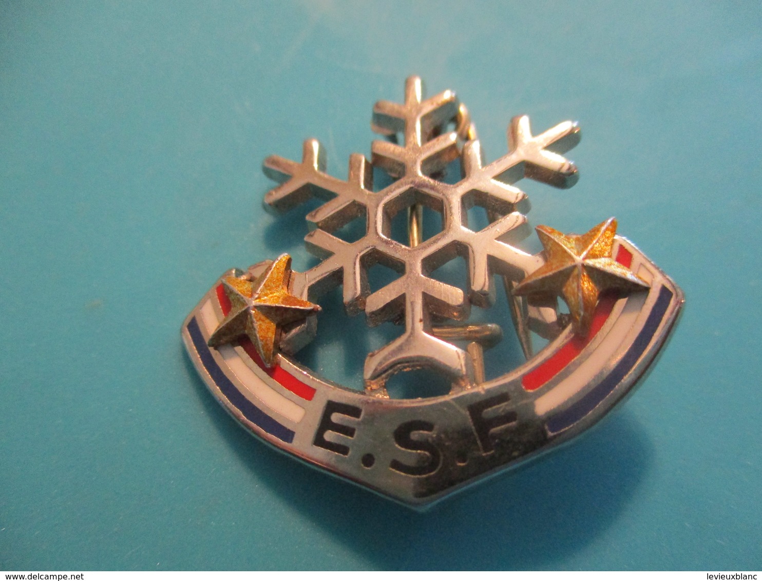 Insigne Sport à épingle/SKI/ Ecole Du Ski Français/ Flocon Deux  Etoiles/ DECAT /Vers 1970-80   SPO333 - Sports D'hiver