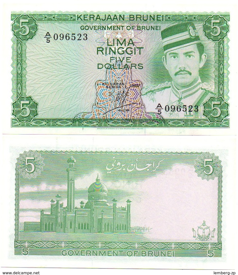 Brunei - 5 Ringgit 1984 UNC Lemberg-Zp - Brunei