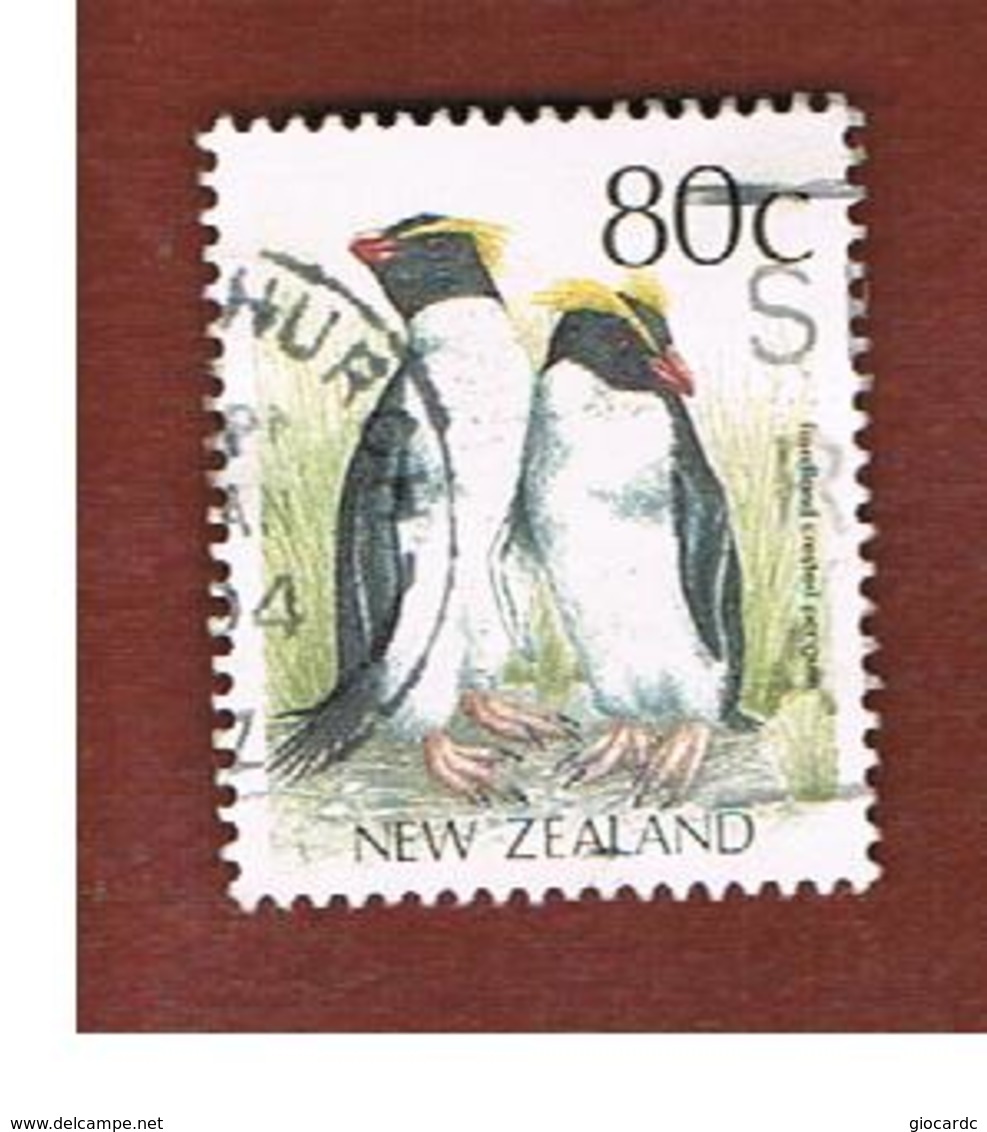 NUOVA ZELANDA (NEW ZEALAND) - SG 1467 -  1988 NATIVE BIRDS: FIORDLND CRESTED PENGUIN  -  USED° - Usati