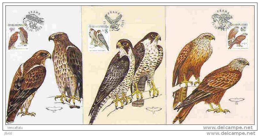 3 Cartes Maximum 2003 Oiseaux Rapace Milan Faucon Aigle Birds Eagle Falcon - FDC